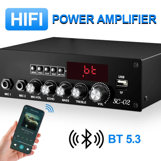 HKM-678227 200W Bluetooth High Power Amplifier Mini Home Theater Dual Channel Digital AMP