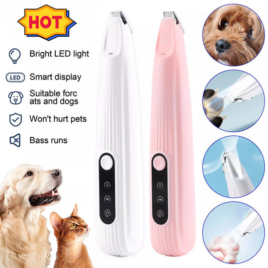 HKM-6795325 LED Light Pet Precision Trimmer for Dogs and Cats - Waterproof, Low Noise, Cordless Design