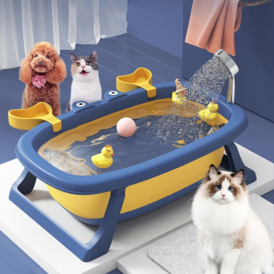 HKM-679699 Foldable Portable Pet Tub for Cats and Small Dogs Under 20 Pounds, Durable and Easy to Clean