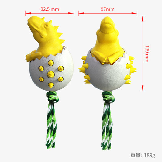 HKM-6823997 Durable Dog Teething Toy with Rope - Interactive Rubber Chew Toy for Aggressive Chewers