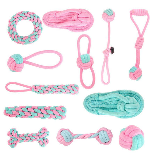 HKM-682515 Durable Cotton Rope Chew Knot Toy for Dogs - Bite-Resistant Molar Toy