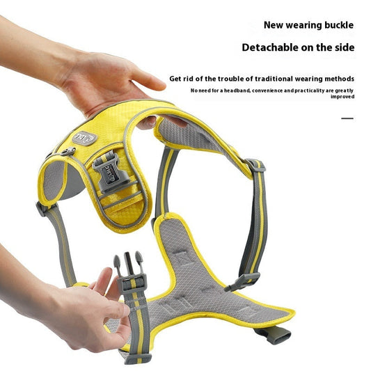 HKM-6825789 Comfortable Reflective Pet Harness with Shock Absorption and Traction Strap - Multiple Colors Available