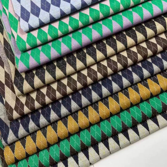 HKM-683155 Knitted Jacquard Checkerboard Fabric for Luggage - 97% Polyester, 3% Spandex - 165CM Wide