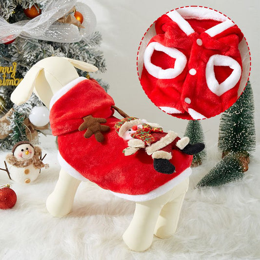 HKM-6832829 Festive Flannel Hoodies for Small and Medium Dogs and Cats - Perfect Christmas Costume for Pets