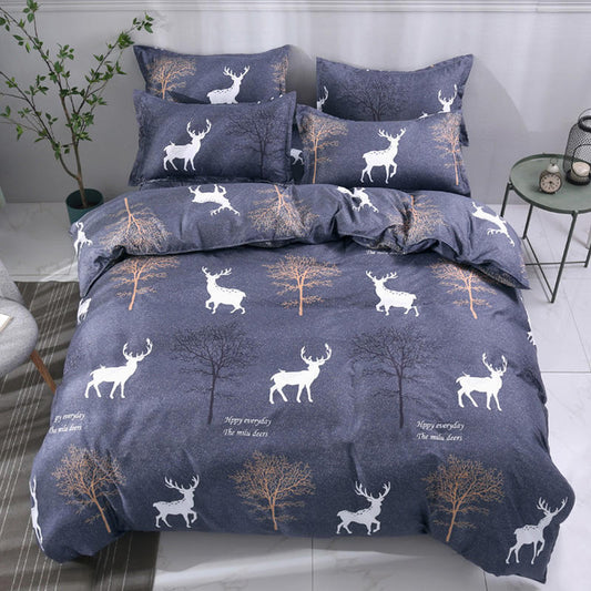 HKM-684627 Cross-Border Rotary Net Three-Piece Bedding Set in Solid Wood and Polyester