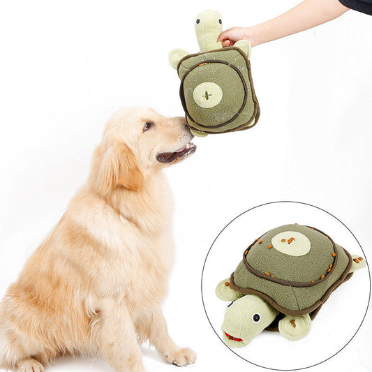 HKM-6864701 Interactive Dog Tortoise Plush Toy for Sniffing, Food Leaking, and Training Development