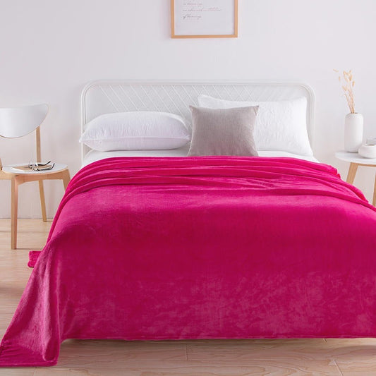 HKM-688083 Solid Color Polyester Fiber Coral Fleece Yoga Blanket - Multiple Sizes & Colors Available