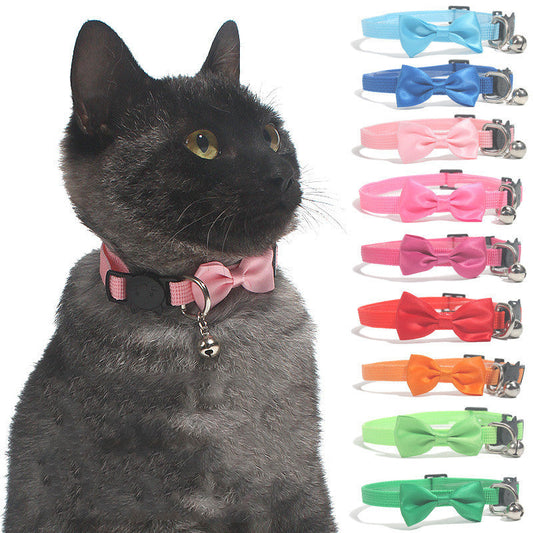 HKM-688787 Nylon Pet Tie Collar with Bell for Cats in Various Colors