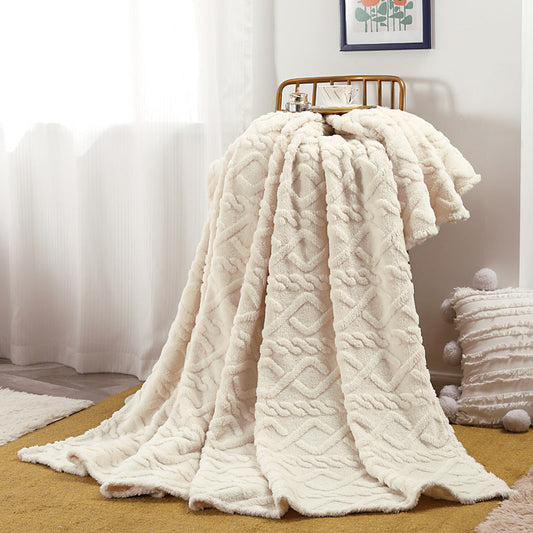 HKM-690387 Solid Color Velvet Nap Blanket for Home and Office - Multiple Sizes Available