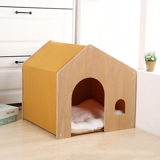 HKM-6908349 Wooden Pet Tent for Cats and Dogs - Eco-Friendly Four Seasons Design