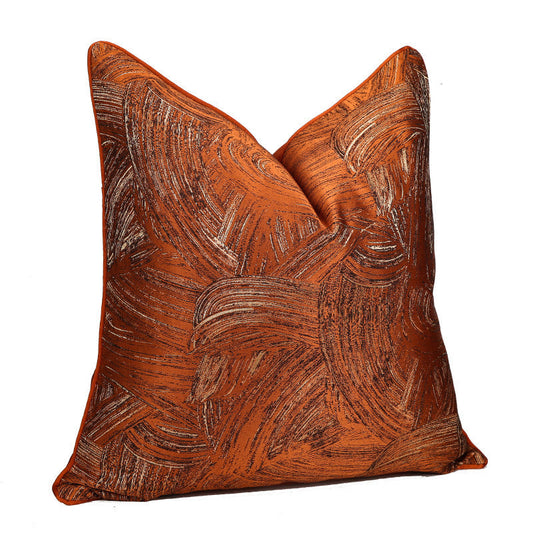 HKM-692819 Geometric Abstract Orange Pillow Cover for Living Room - 30x50cm, 45x45cm, 50x50cm Sizes