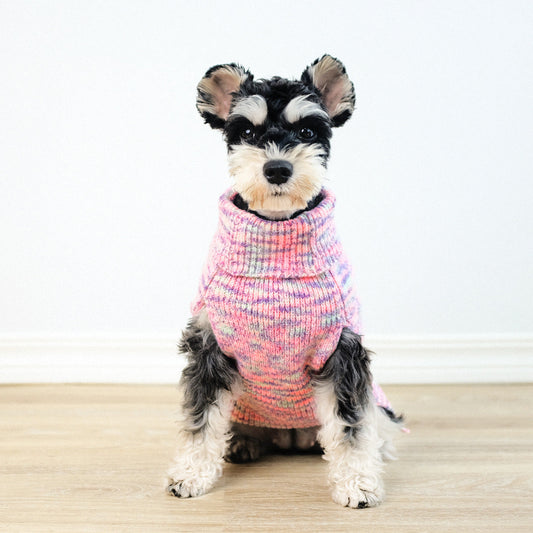 HKM-6928573 Cozy Purple Turtleneck Sweater for Pets - Acrylic Material, Various Sizes Available
