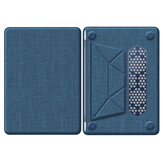 HKM-694227 Navy Blue Durable Fabric Laptop Sleeve with Magnetic Stand for MacBook Air 13-inch (2018/2020 Models A2337 M1 A2179 A1932)