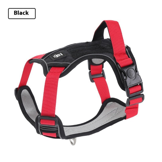 HKM-6951613 Reflective Vest-style Dog Harness for Medium to Large Dogs with Matching Leash Options