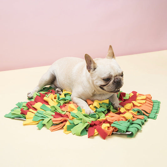 HKM-7012413 Rainbow Pet Sniffing Pad for Foraging Training - Soft Shaker Velvet, 35x25x4cm