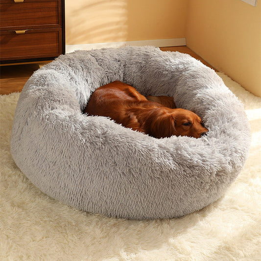 HKM-7028925 Cozy Round Plush Pet Nest in Various Sizes and Colors