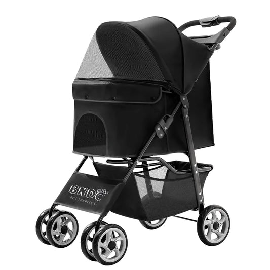 HKM-703251 Compact Foldable Pet Stroller for Travel with Dogs and Cats