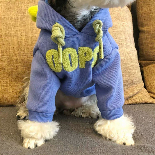HKM-7051197 Cozy Plus Velvet Hooded Sweater for Small to Medium Dogs and Cats