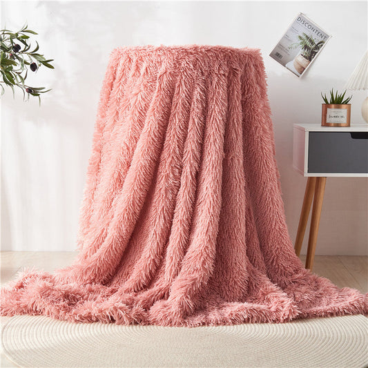 HKM-705875 Solid Color Plush Nap Wool Blanket - Available in Multiple Sizes and Shades