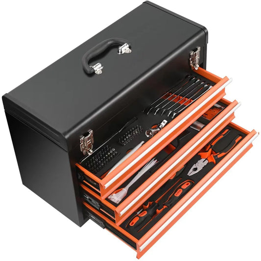 HKM-706067 90-Piece Hand Carry Tool Set with Sockets and Wrenches in Tool Box for Home and Garage Maintenance