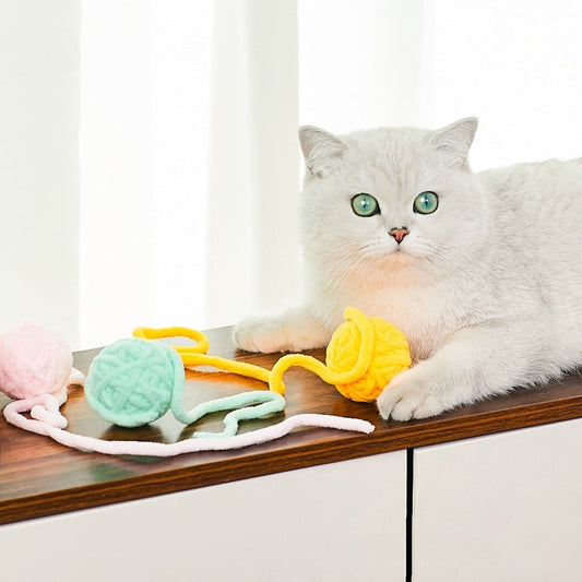 HKM-707795 Cat Large Funny Self-relief Toy Handmade Woolen Yarn Ball