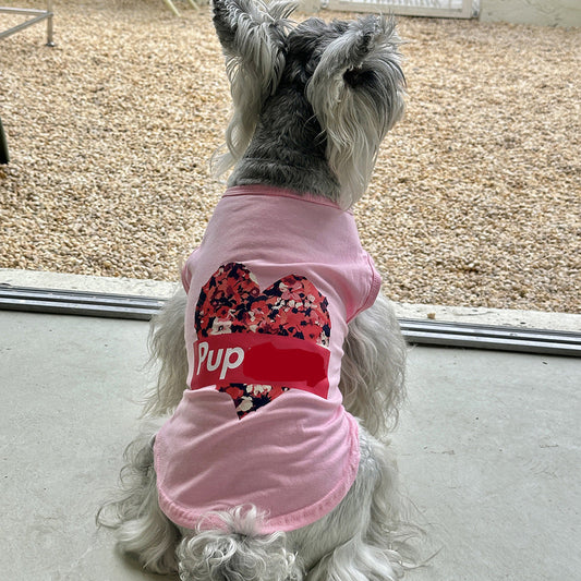 HKM-7078717 Stylish Cotton Vest for Large Dogs - Floral & Love Prints, Multiple Sizes Available