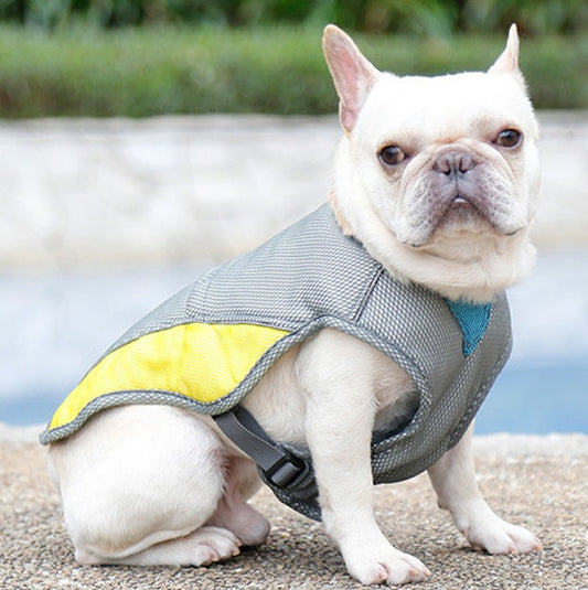 HKM-7092797 Breathable Cooling Vest for Dogs - Heat-Resistant, Moisture-Absorbing Fabric, Reflective Strips, Adjustable Fit