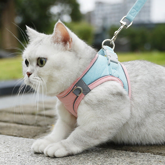 HKM-7094205 Small Dog Vest with Hand-Holding Rope - Multiple Color Options Available