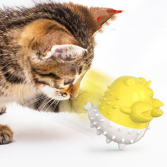 HKM-713875 Electric Vibration Cat Toy with TPR Material for Deep Cleaning and Gum Care