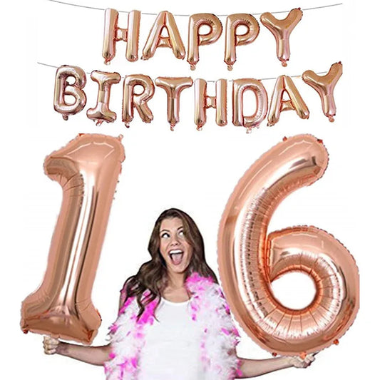 HKM-714515 Happy Birthday Balloon Set - Colorful Aluminum Foil and Latex Decorations for All Ages