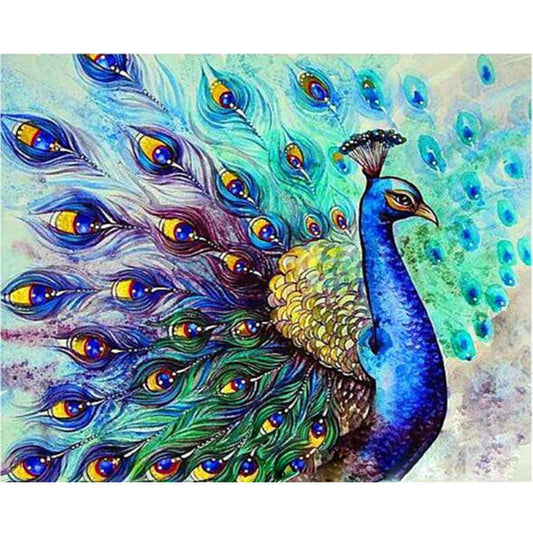 HKM-717395 DIY Oil Painting by Numbers - Beautiful Peacock Art for Home Decor, 40x50CM