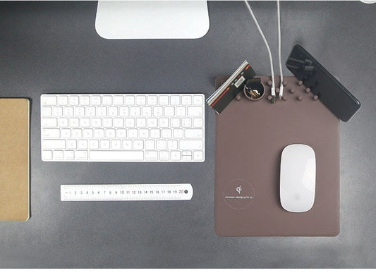 HKM-717907 Wireless Charging Mouse Pad with Integrated Charging Station