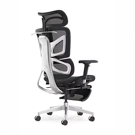 HKM-720147 Ergonomic High Back Office Chair with Modern Fabric Design and Swivel Functionality