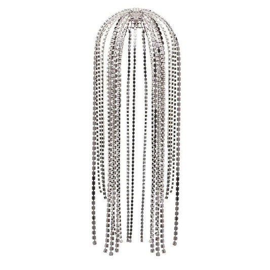 HKM-720275 Crystal-Studded Alloy Headband for Women - Geometric Design Available in Gold and Silver Options
