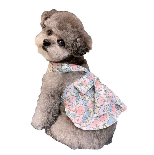 HKM-7211581 Dog Cotton Blue and White Skirt with Hand Rope - Comfortable Princess Style