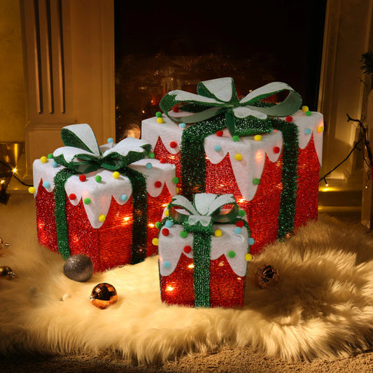 HKM-723283 Colorful Cotton Ball Lights Set - 3 Pcs 60 Lights with Iceberg Effect for Indoor/Outdoor Decoration