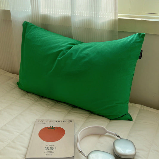 HKM-723987 Solid Color Cotton Pillowcase Set - Modern Striped Plaid Design, 48 x 74cm