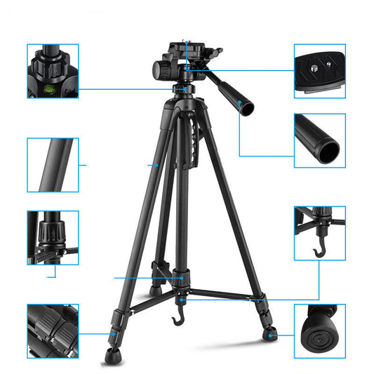 HKM-724371 Portable Aluminum Alloy Tripod with Quick Release Plate for SLR Cameras - Maximum Height 1390mm