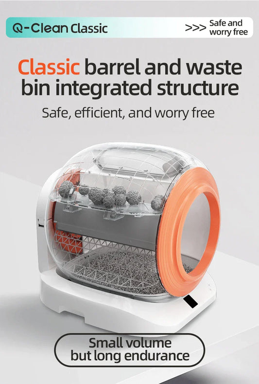 HKM-726739 Smart Automatic Cat Litter Box with App Control and Self-Cleaning Feature, 9L Capacity, Safety Design