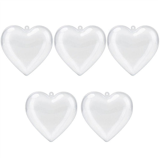 HKM-727571 5PCS Clear Plastic Christmas Tree Baubles for DIY Holiday Decorations