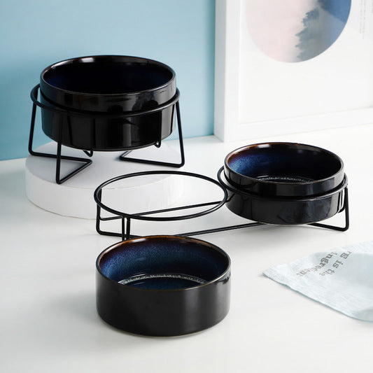 HKM-7329725 Cervical Spine Support Ceramic Pet Bowl with Double Design for Cats and Small Dogs