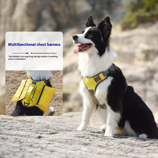 HKM-7332157 Reflective Breathable Oxford Cloth Pet Harness – Explosion-Proof Design in Yellow, Orange, and Gray