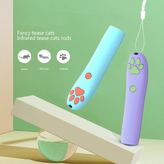 HKM-7345853 Interactive LED Laser Cat Toy with 3 Projection Patterns in Purple and Blue