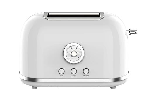 HKM-735251 Stainless Steel Retro 2-Slice Electric Toaster for Toasting Bread