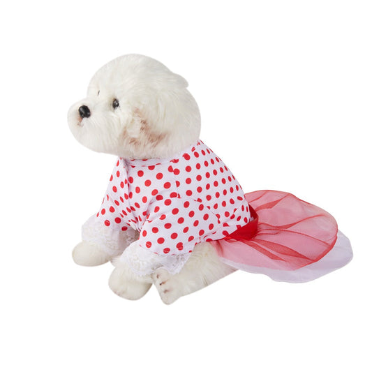 HKM-7357117 Polka Dot Breathable Tulle Skirt for Dogs - Available in Multiple Colors and Sizes