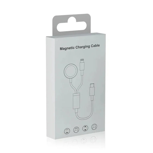 HKM-736403 2-in-1 USB C Wireless Charger for Apple Watch and iPhone, Magnetic Fast Charging for Series 7 SE 6 5 4 3 2 1