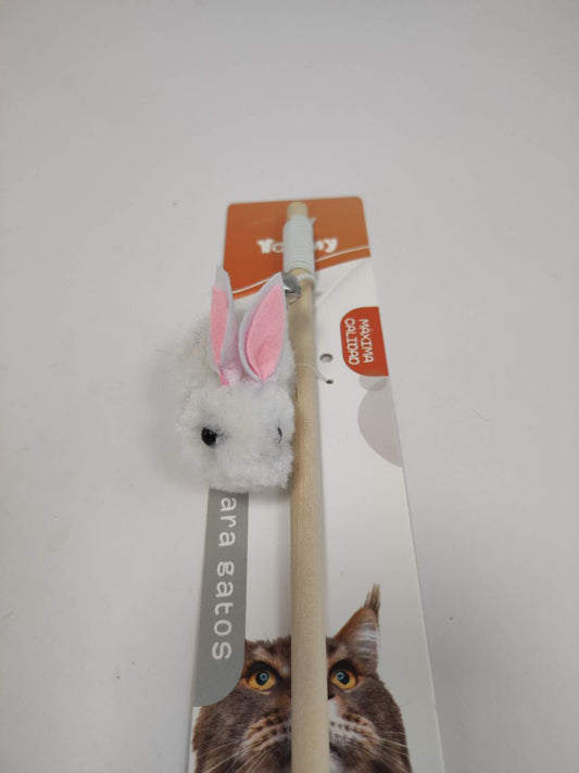 HKM-7372861 Interactive Little Furry Rabbit Cat Teaser Toy for Playful Felines