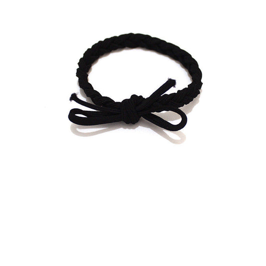 HKM-738387 Korean Ins Braid Knotted Hair Rope - Hand Woven Stylish Accessory in Multiple Colors