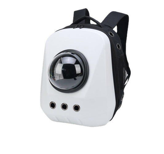 HKM-7385789 Portable Cat Travel Backpack - Medium Soft PVC Space Capsule Design in Solid Colors