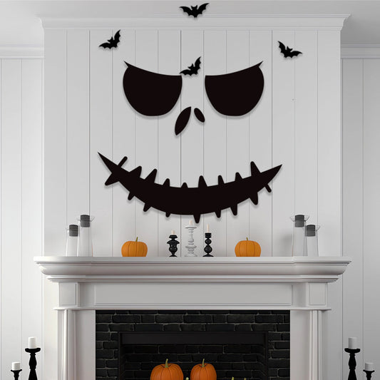 HKM-739091 Halloween Felt Cloth Decorative Door Stickers - Skull Hand & Pumpkin Designs